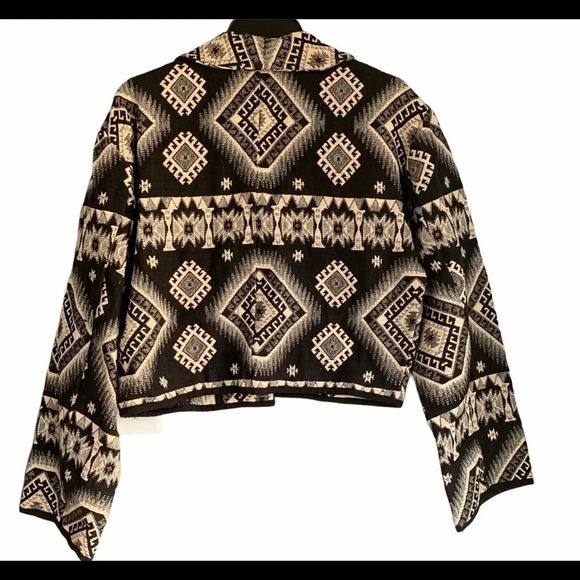 Flashback Vintage Cropped Tapestry Blazer Single Button Size M Cotton NWT - Picture 2 of 8